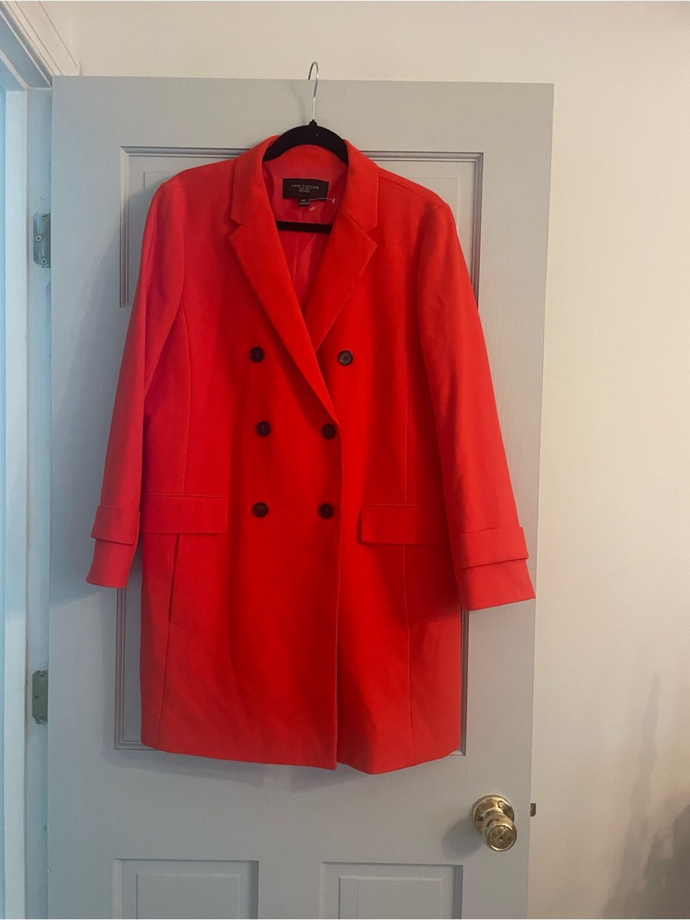Ann Taylor Petite  Bright Red Double-Breasted Blazer Coat